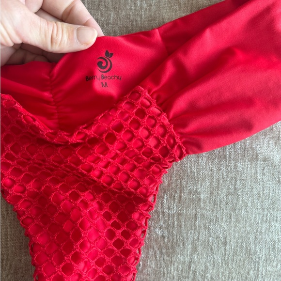 Red Textured Bikini Set - Picture 2 of 3